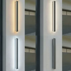 Lucande LED-Außenwandlampe Ilora, schwarz, 100 cm, CCT, IP65