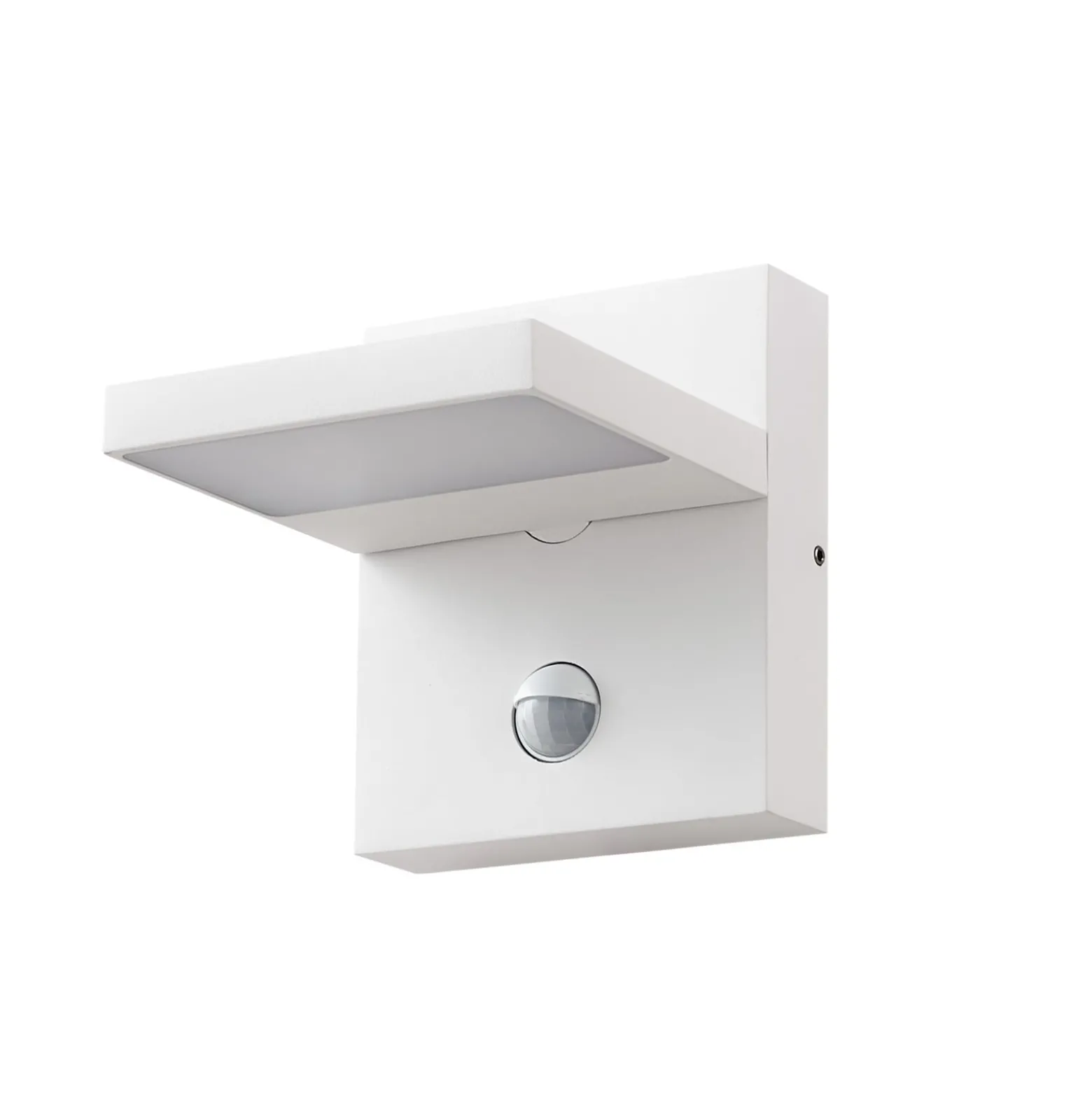 Lucande LED-Außenwandlampe Silvan, weiß, Sensor, IP54, 16cm