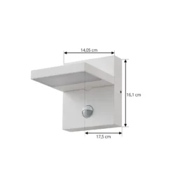 Lucande LED-Außenwandlampe Silvan, weiß, Sensor, IP54, 16cm
