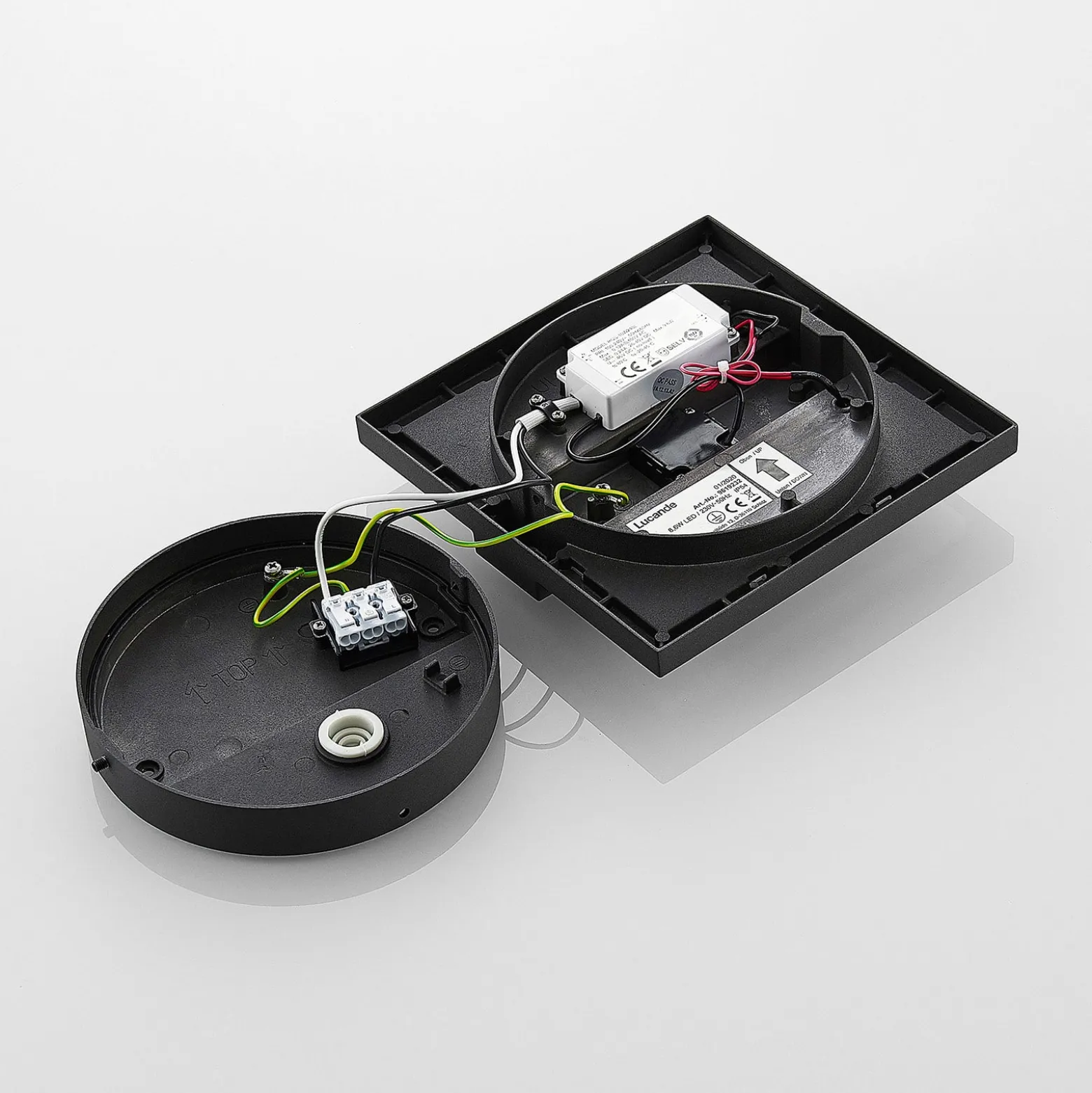 Lucande LED-Außenwandleuchte Gylfi, 20 cm, schwarz, Sensor