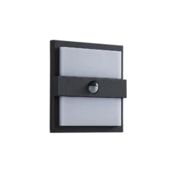 Lucande LED-Außenwandleuchte Gylfi, 20 cm, schwarz, Sensor