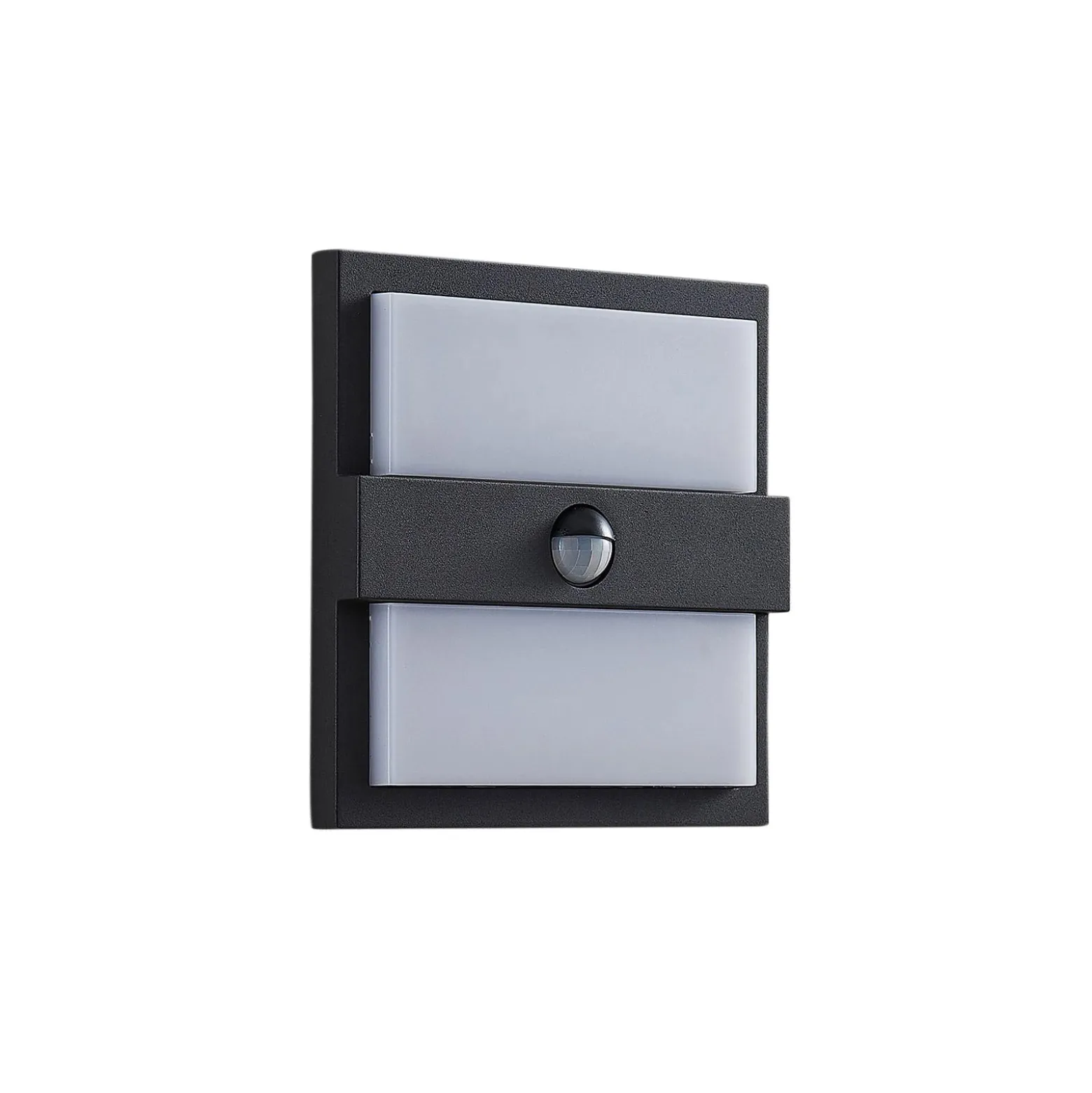 Lucande LED-Außenwandleuchte Gylfi, 20 cm, schwarz, Sensor