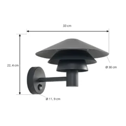 Lucande LED-Außenwandleuchte Montaro, anthrazit, IP54 Sensor