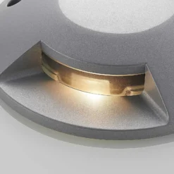 Lucande LED-Bodenstrahler Jeffrey, silber, 1 Lichtaustritt