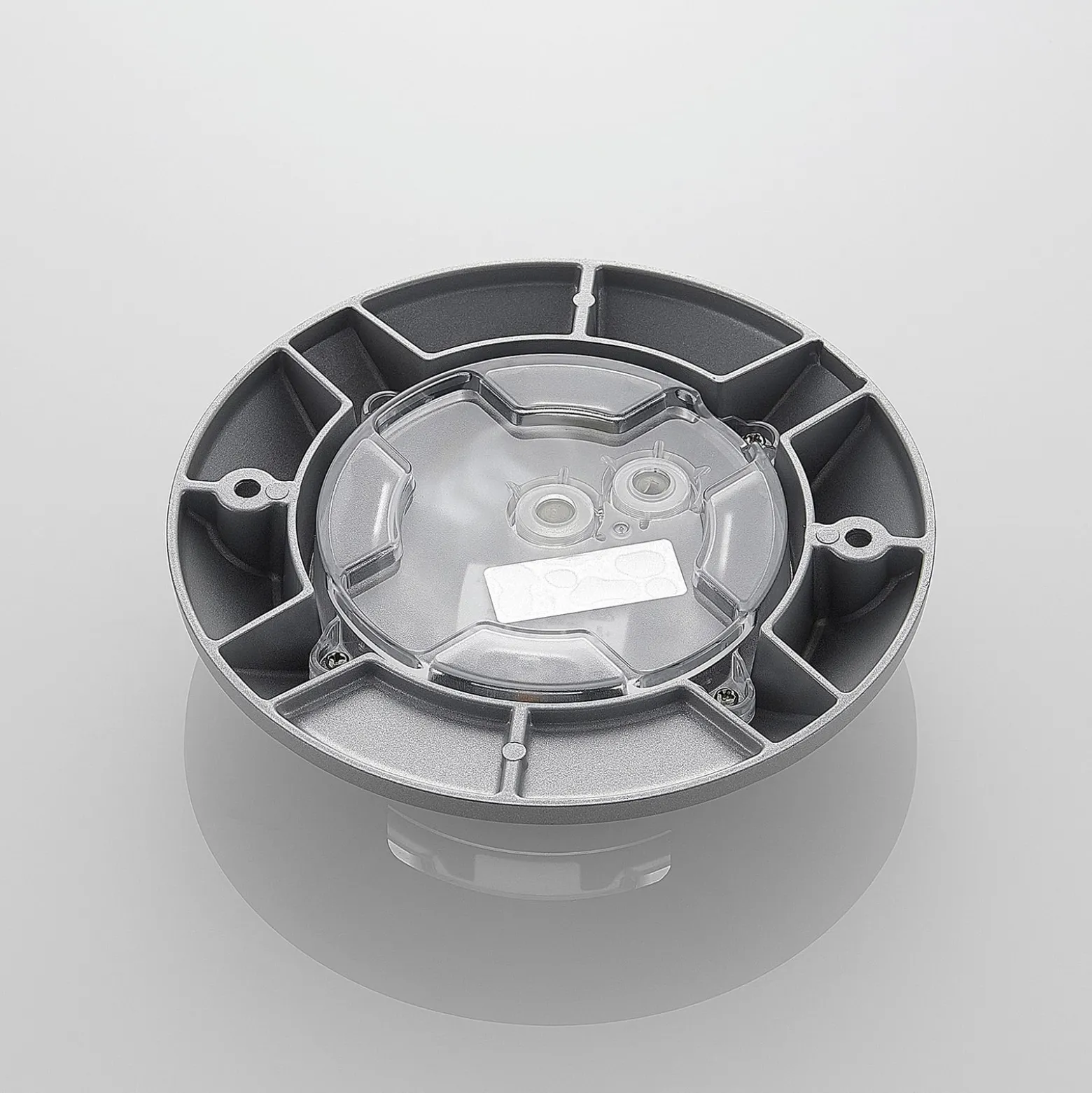 Lucande LED-Bodenstrahler Jeffrey, silber, 1 Lichtaustritt