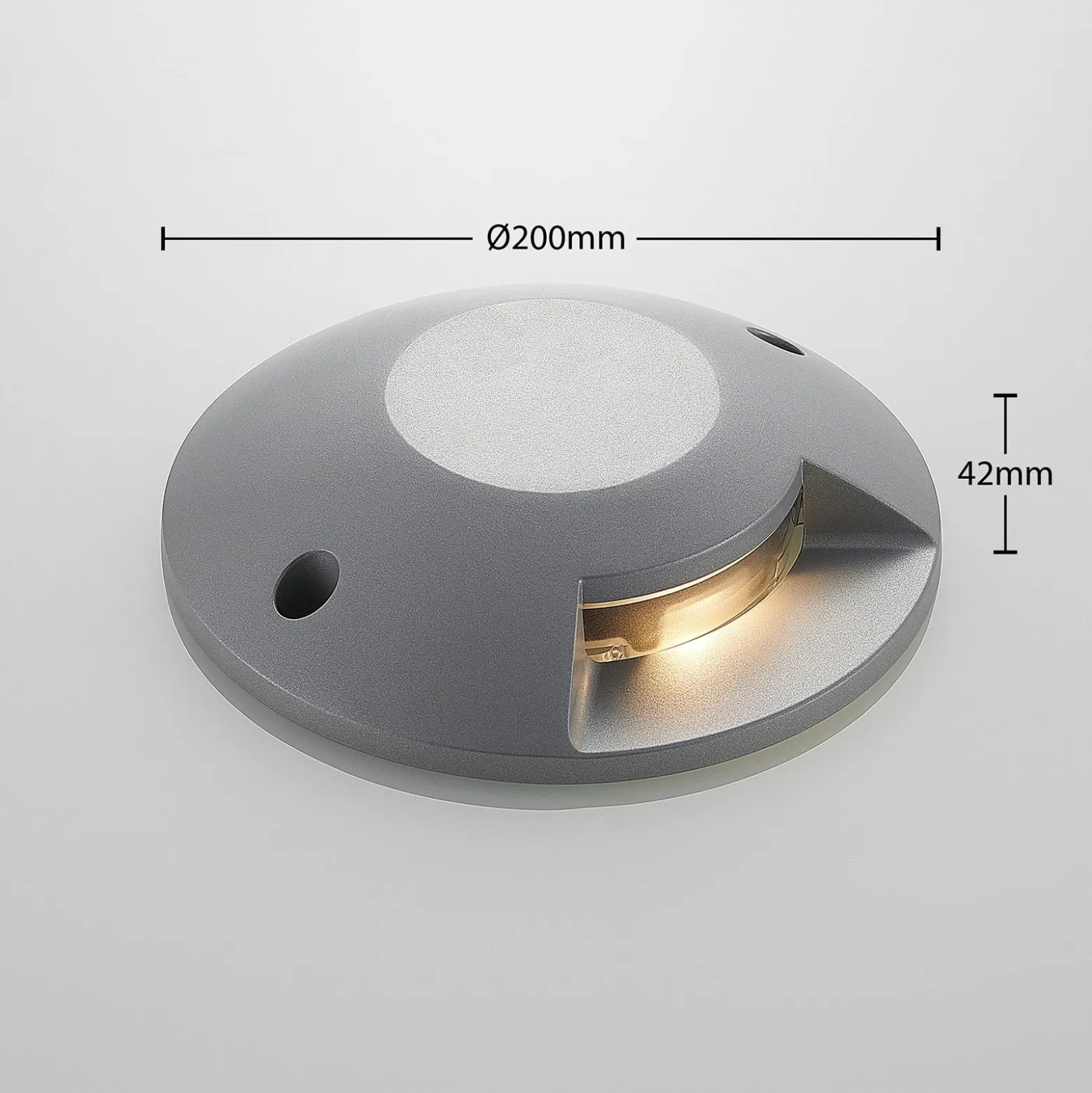 Lucande LED-Bodenstrahler Jeffrey, silber, 1 Lichtaustritt