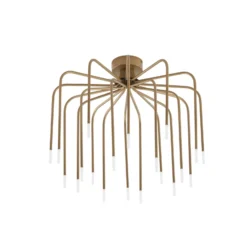 Lucande LED-Deckenlampe Ariadne, Ø 57cm, gold matt, 20-flg.