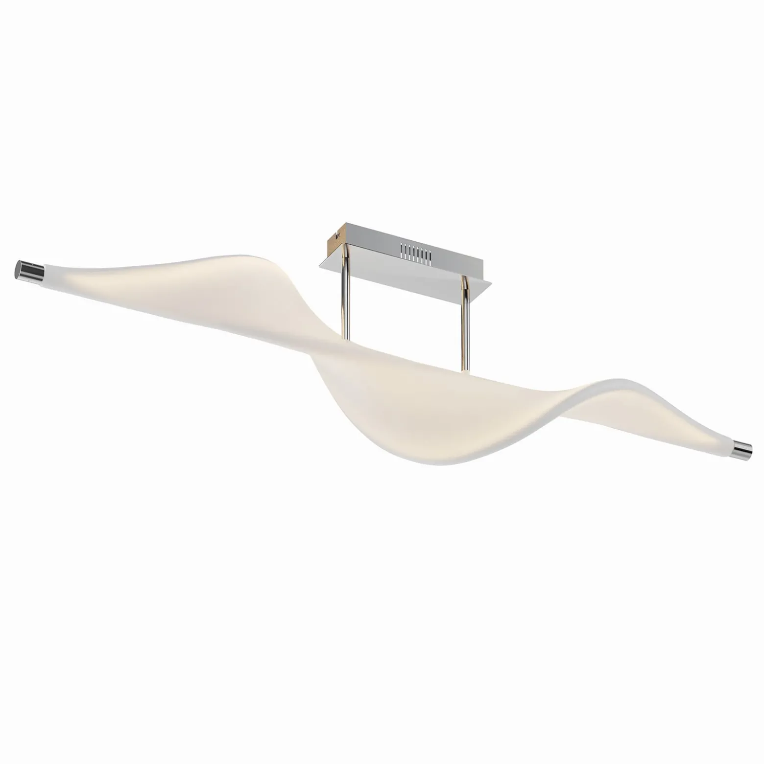 Lucande LED-Deckenlampe Edano, 122 cm, weiß, Textil, dimmbar
