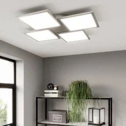 Lucande LED-Deckenlampe Ilira, 4-flg., silber, CCT, dimmbar