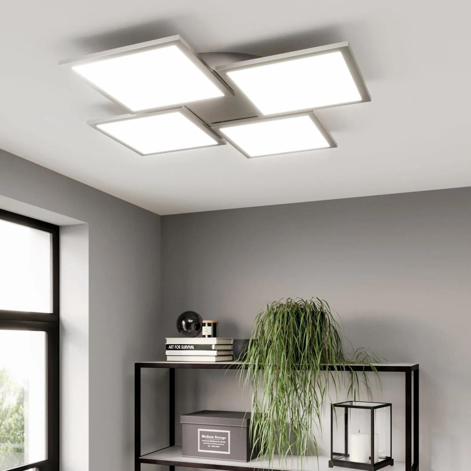 Lucande LED-Deckenlampe Ilira, 4-flg., silber, CCT, dimmbar
