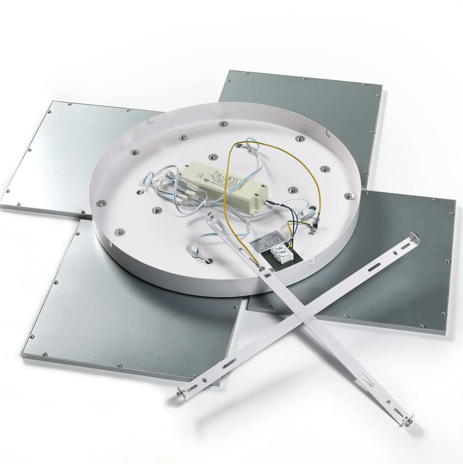 Lucande LED-Deckenlampe Ilira, 4-flg., silber, CCT, dimmbar