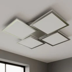 Lucande LED-Deckenlampe Ilira, 4-flg., silber, CCT, dimmbar