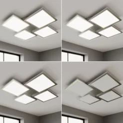 Lucande LED-Deckenlampe Ilira, 4-flg., silber, CCT, dimmbar