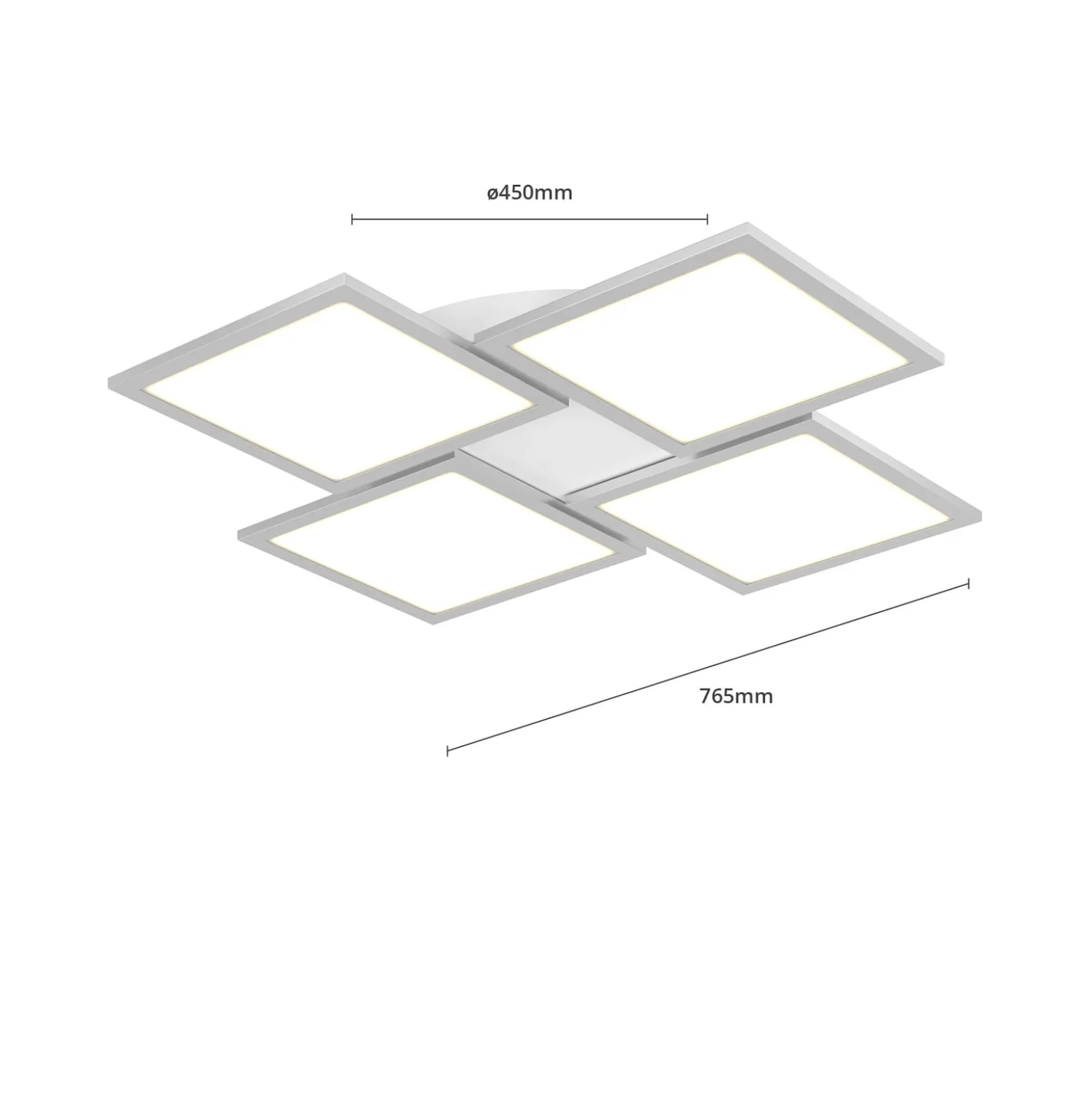 Lucande LED-Deckenlampe Ilira, 4-flg., silber, CCT, dimmbar