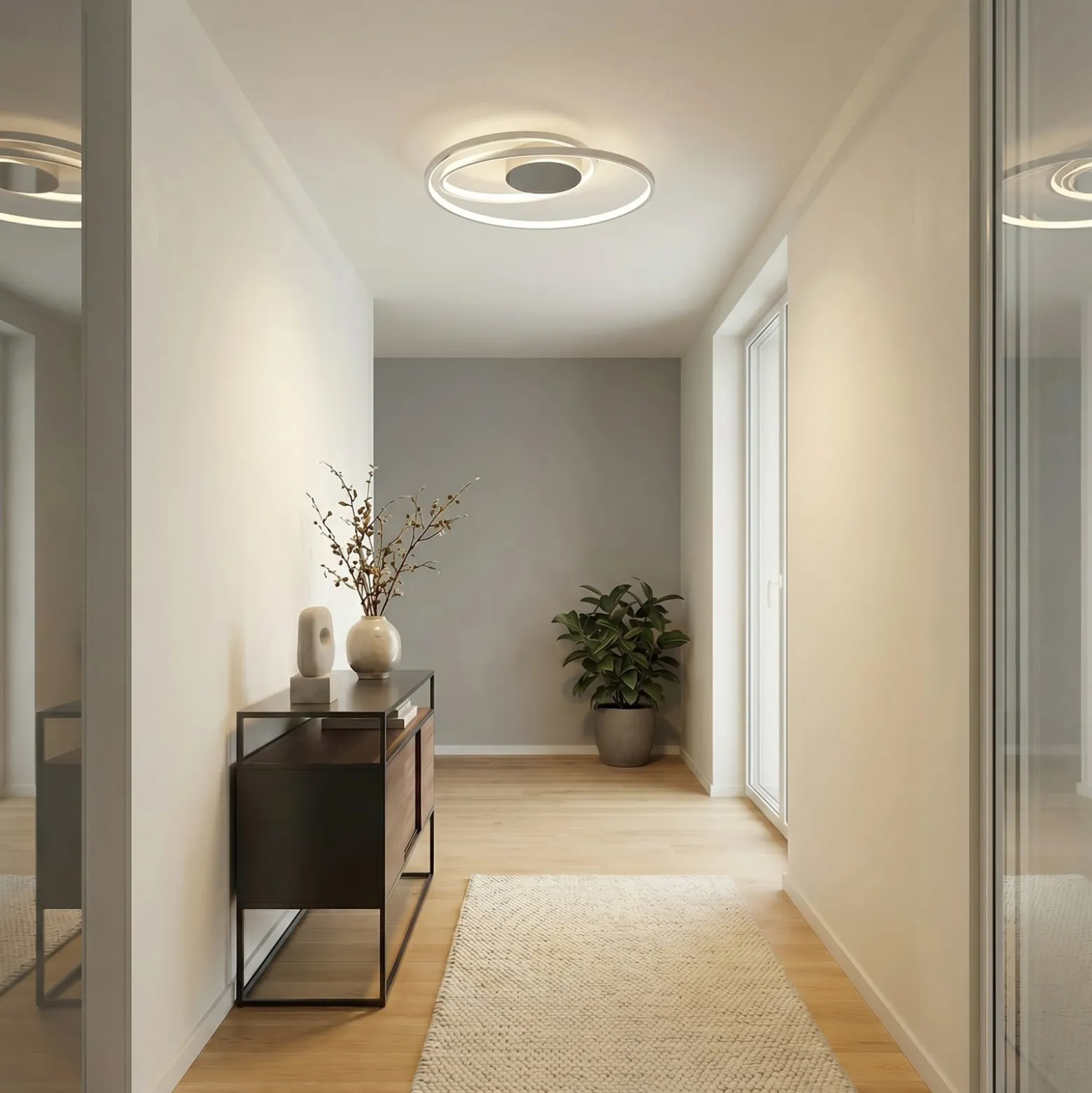 Lucande LED-Deckenlampe Maire, chromfarben, Metall, dimmbar