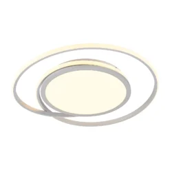 Lucande LED-Deckenlampe Noud, 65 cm, silber, Metall, CCT