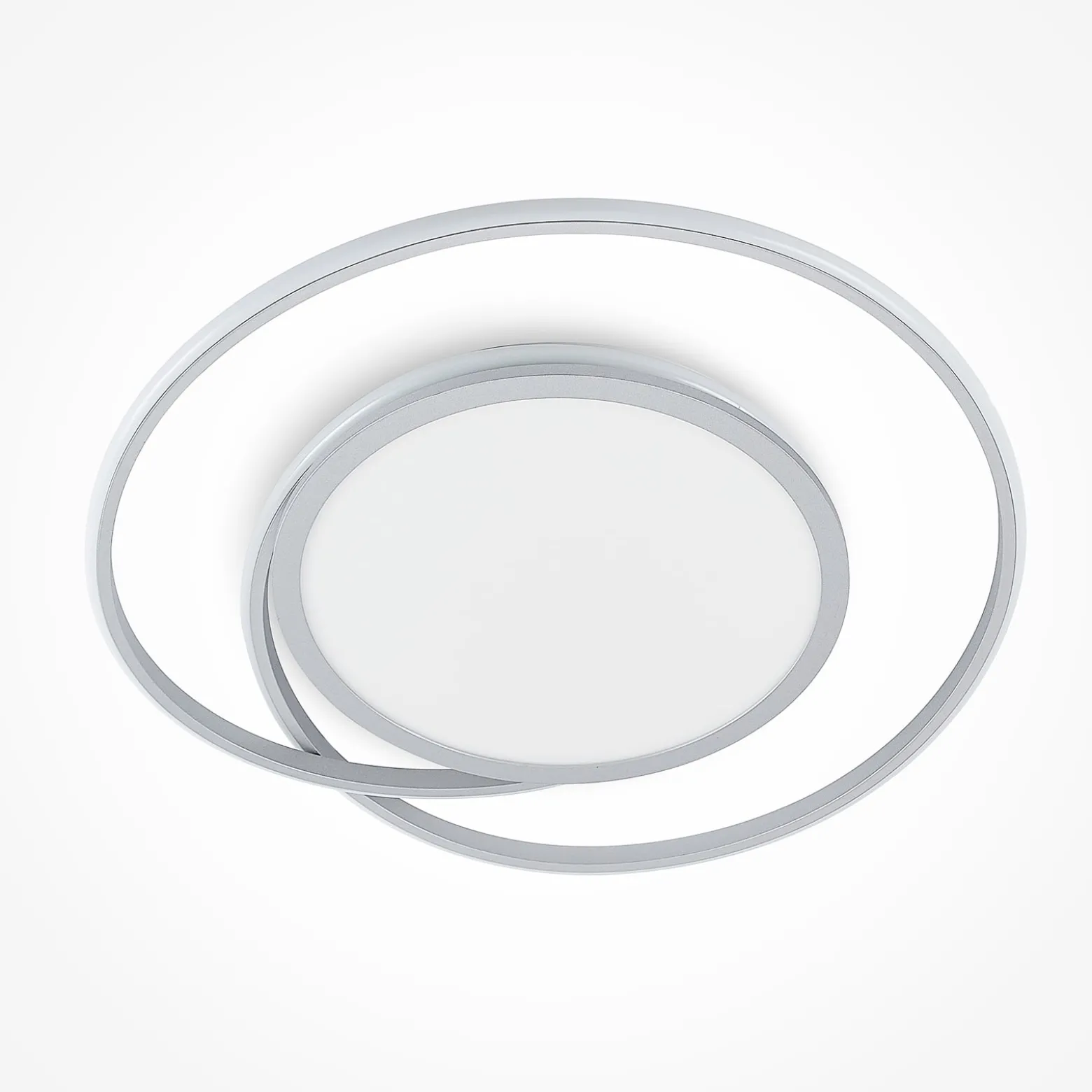 Lucande LED-Deckenlampe Noud, 65 cm, silber, Metall, CCT