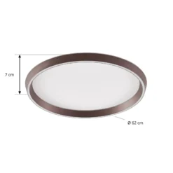 Lucande LED-Deckenlampe Rylan, braun, Ø 62 cm, dimmbar, CCT