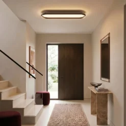 Lucande LED-Deckenlampe Rylan, 112 cm, braun, dimmbar, CCT