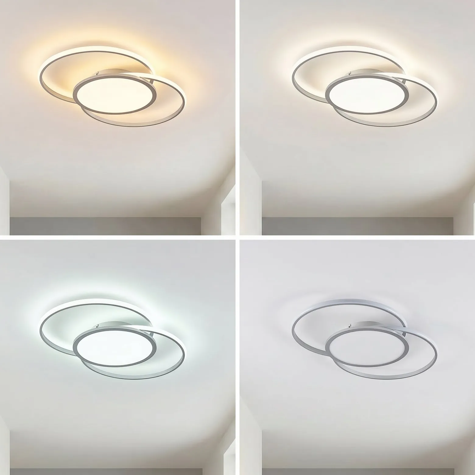 Lucande LED-Deckenlampe Senne, CCT, silber, Metall