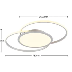 Lucande LED-Deckenlampe Senne, CCT, silber, Metall