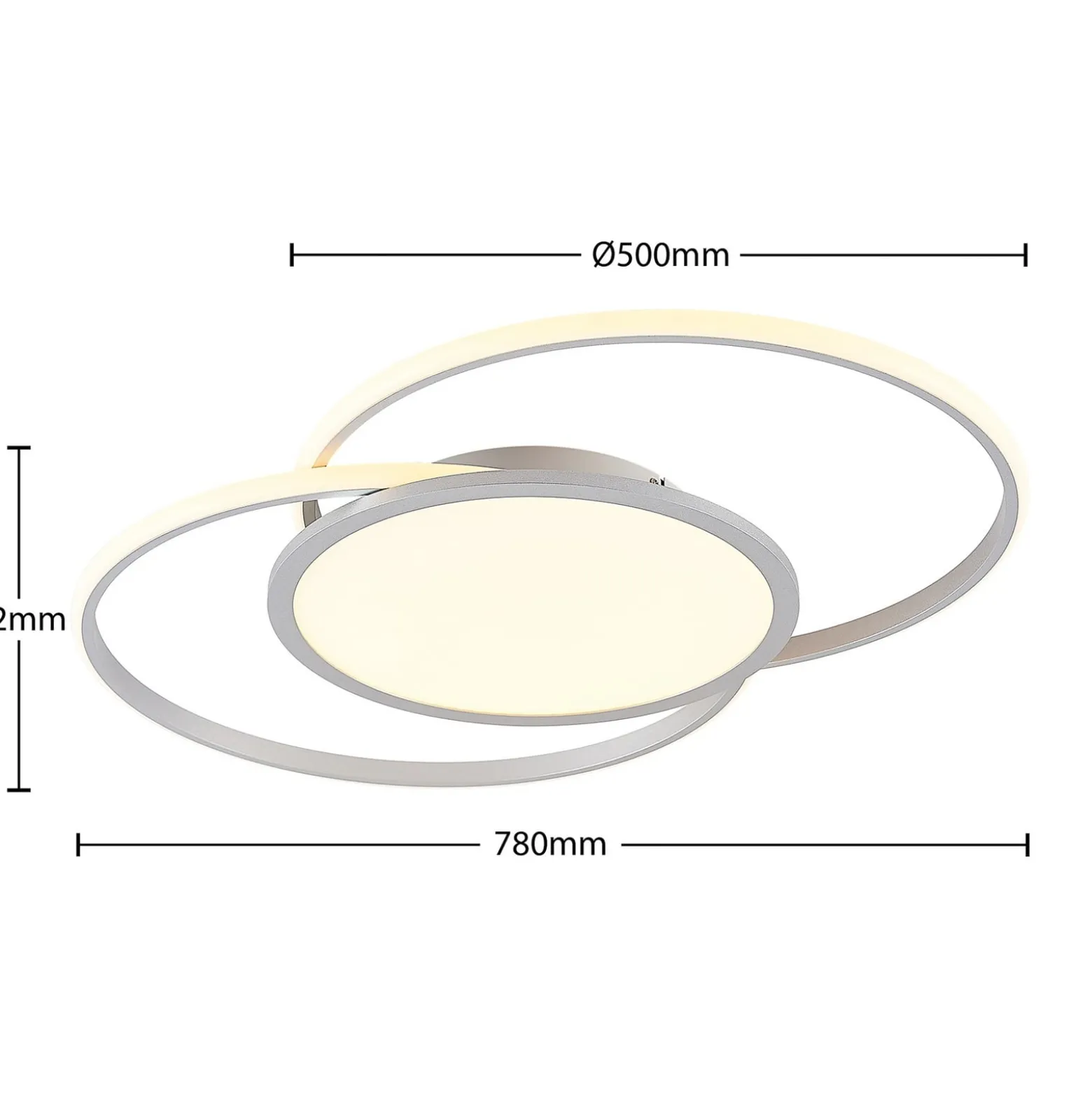 Lucande LED-Deckenlampe Senne, CCT, silber, Metall