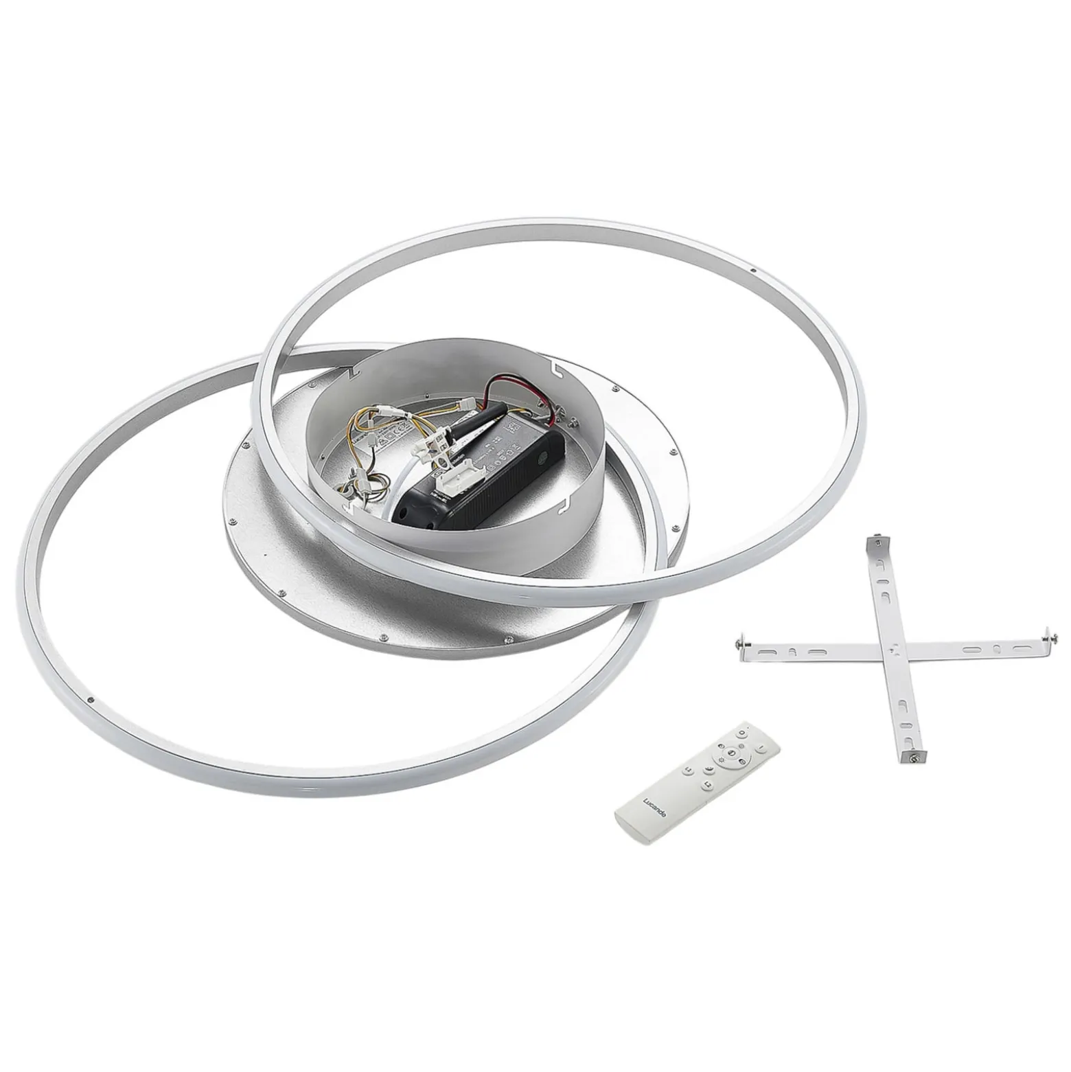 Lucande LED-Deckenlampe Senne, CCT, silber, Metall