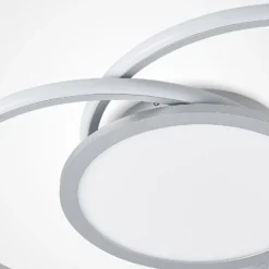 Lucande LED-Deckenlampe Senne, 63 cm, silber, Aluminium