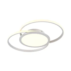 Lucande LED-Deckenlampe Senne, 63 cm, silber, Aluminium