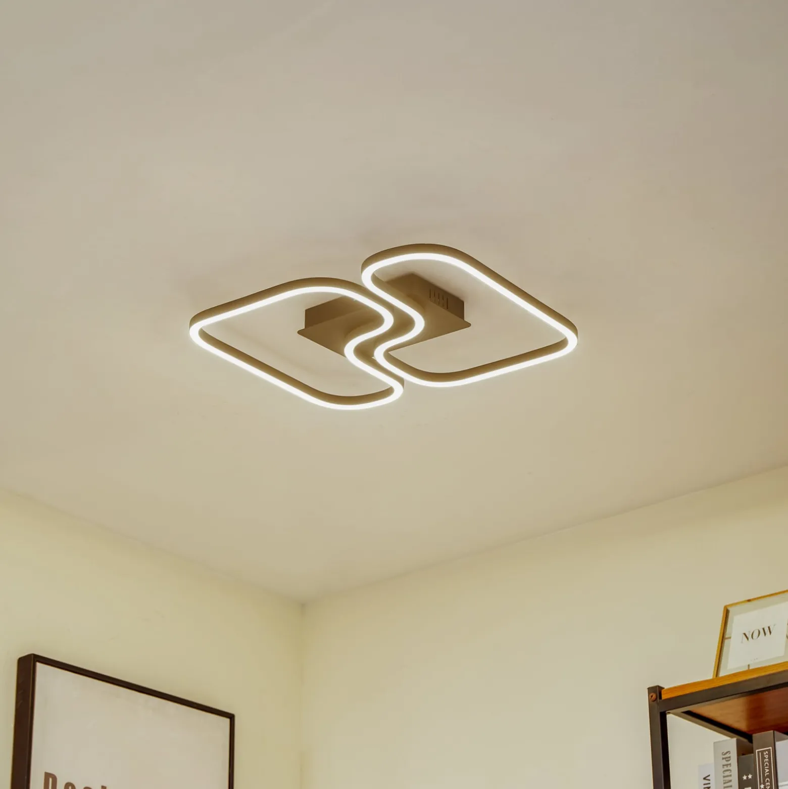 Lucande LED-Deckenleuchte Amiya, 47,6 cm, schwarz, Aluminium