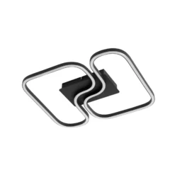 Lucande LED-Deckenleuchte Amiya, 47,6 cm, schwarz, Aluminium