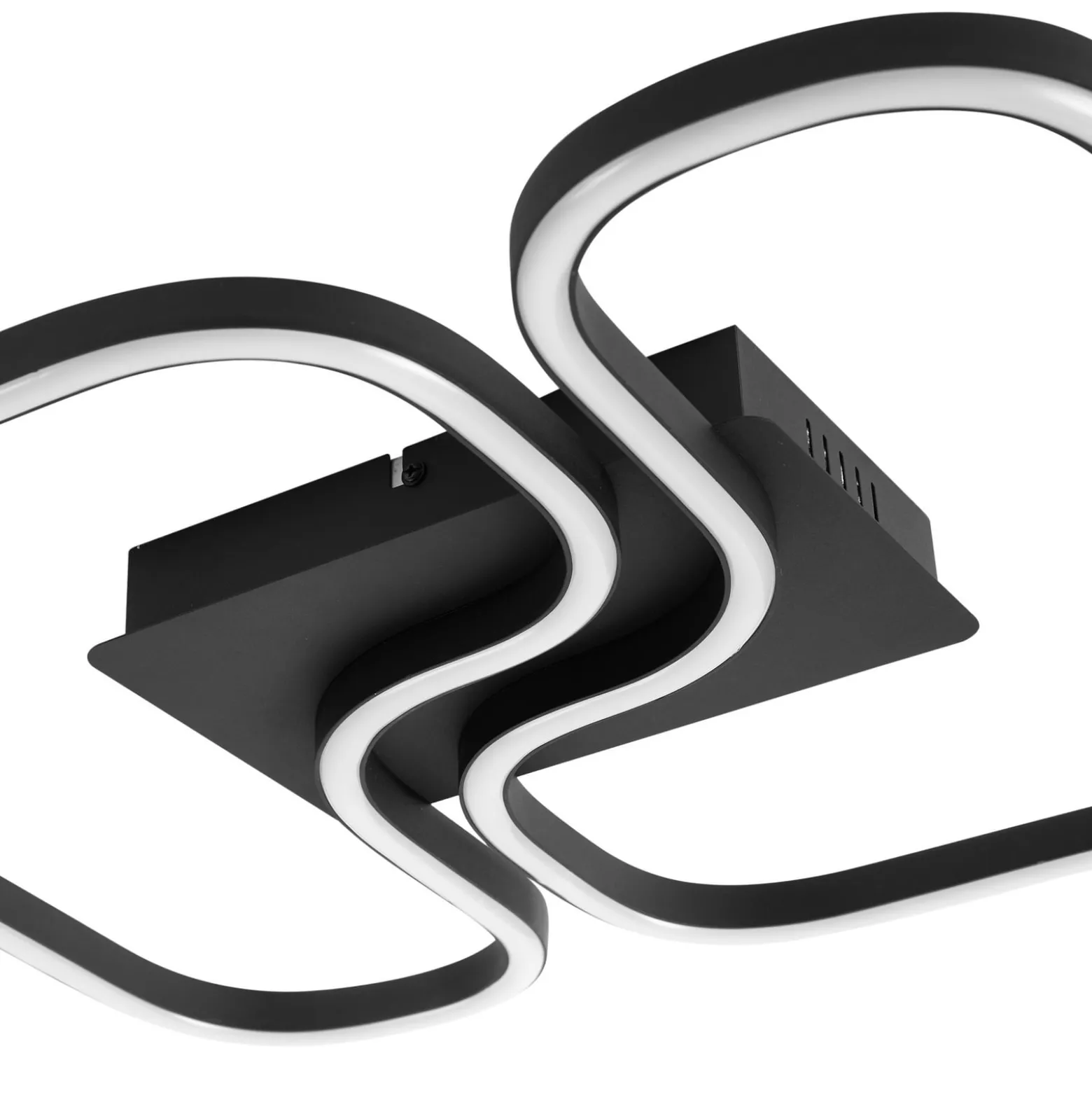 Lucande LED-Deckenleuchte Amiya, 47,6 cm, schwarz, Aluminium