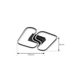 Lucande LED-Deckenleuchte Amiya, 47,6 cm, schwarz, Aluminium