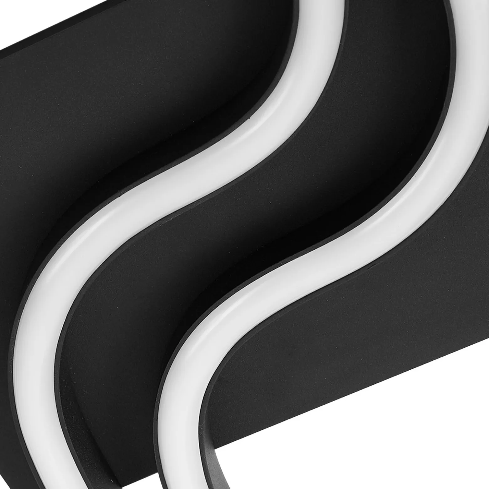 Lucande LED-Deckenleuchte Amiya, 47,6 cm, schwarz, Aluminium