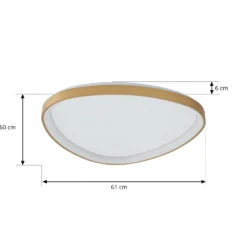Lucande LED-Deckenleuchte Asken, 61 cm, gold, CCT, dimmbar