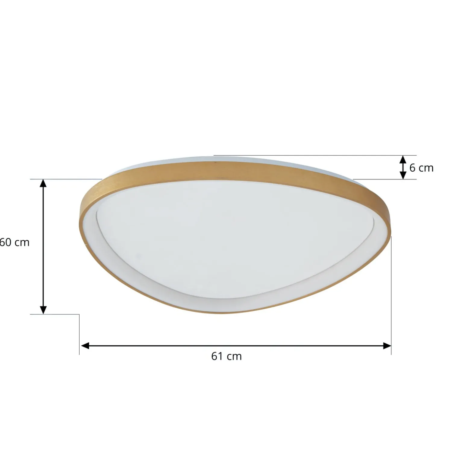 Lucande LED-Deckenleuchte Asken, 61 cm, gold, CCT, dimmbar