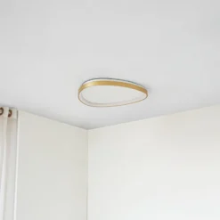 Lucande LED-Deckenleuchte Asken, 61 cm, gold, CCT, dimmbar