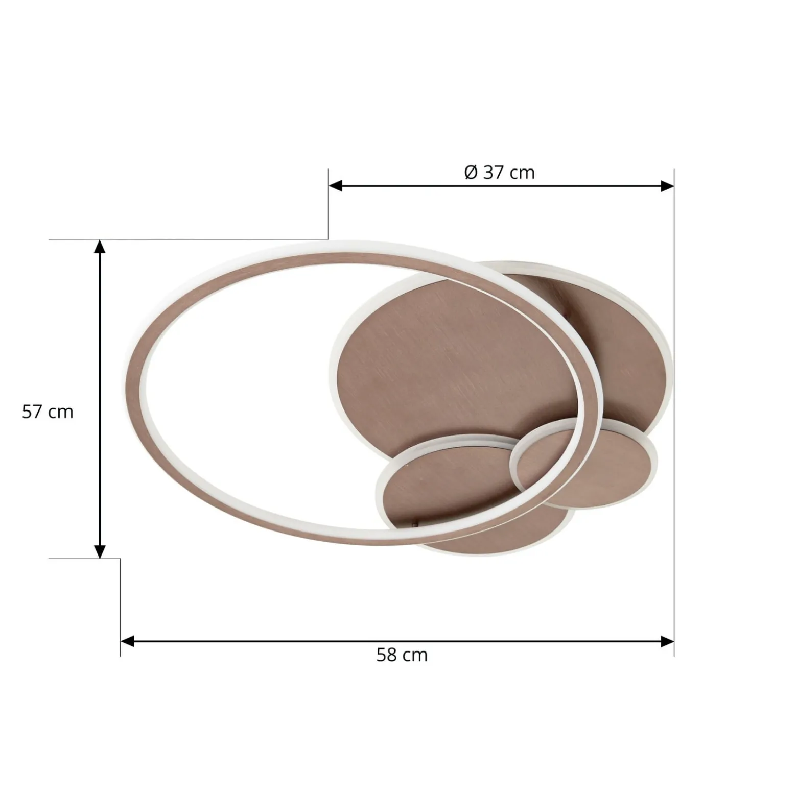Lucande LED-Deckenleuchte Circulo, kaffeebraun, CCT, dimmbar