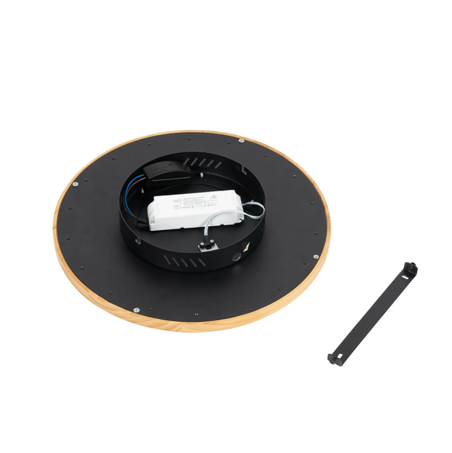 Lucande LED-Deckenleuchte Joren, Ø 38 cm, Holz, CCT, Remote