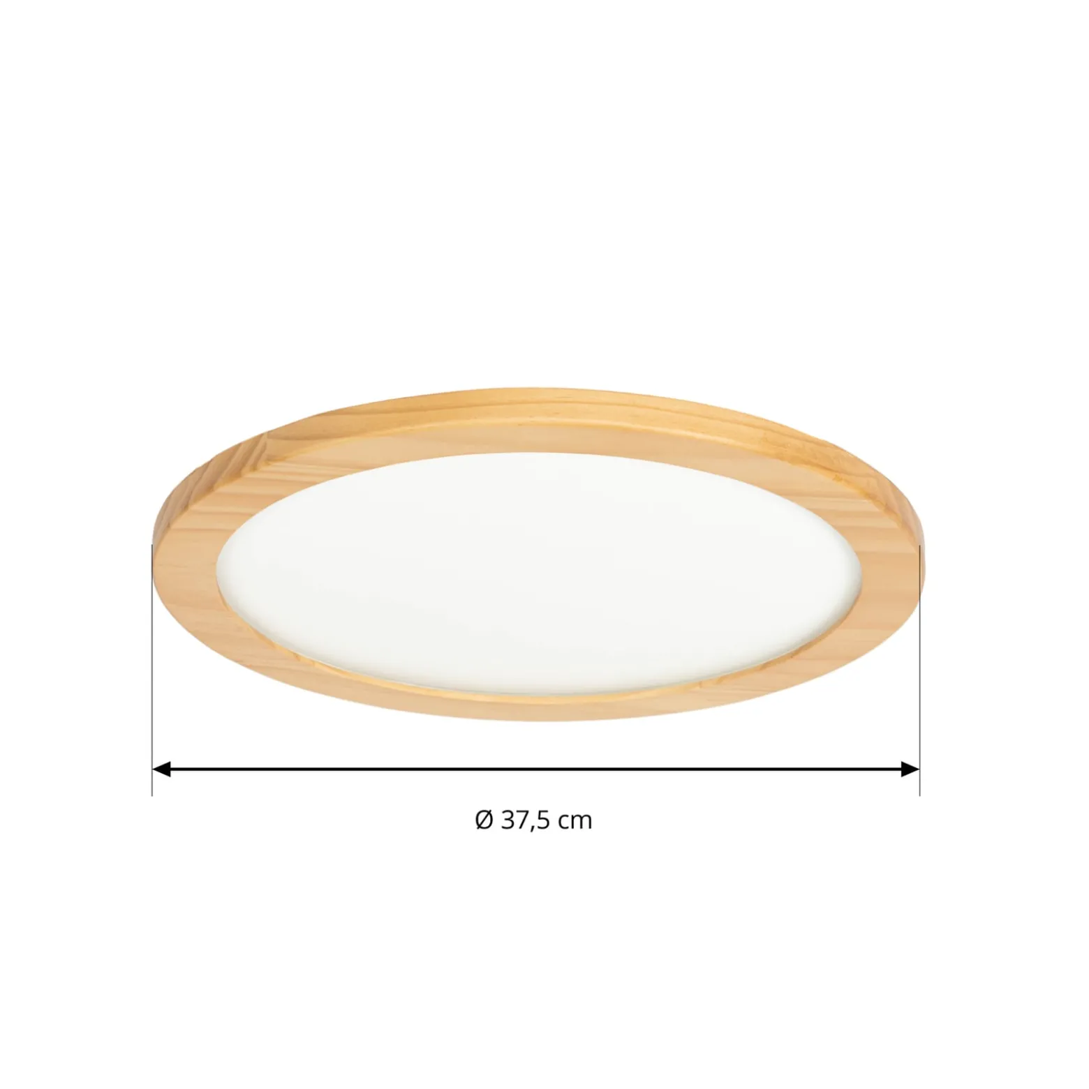 Lucande LED-Deckenleuchte Joren, Ø 38 cm, Holz, CCT, Remote