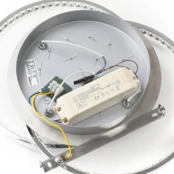 Lucande LED-Deckenleuchte Keely, chromfarben, Kristall, 45cm