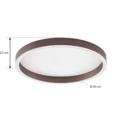 Lucande LED-Deckenleuchte Rotundo, Ø 40 cm, braun, dimmbar