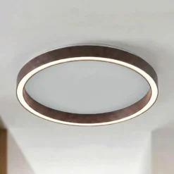 Lucande LED-Deckenleuchte Rotundo, Ø 40 cm, braun, dimmbar