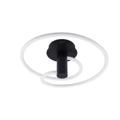 Lucande LED-Deckenleuchte Valenora, weiß/schwarz, PC, Ø 49cm