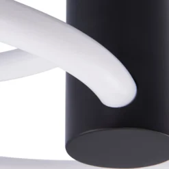 Lucande LED-Deckenleuchte Valenora, weiß/schwarz, PC, Ø 49cm
