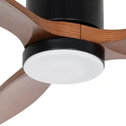Lucande LED-Deckenventilator Brinia, Ø 132 cm, Holz, CCT