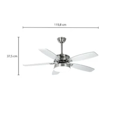 Lucande LED-Deckenventilator Kuvio, DC, leise, Ø 120 cm, CCT