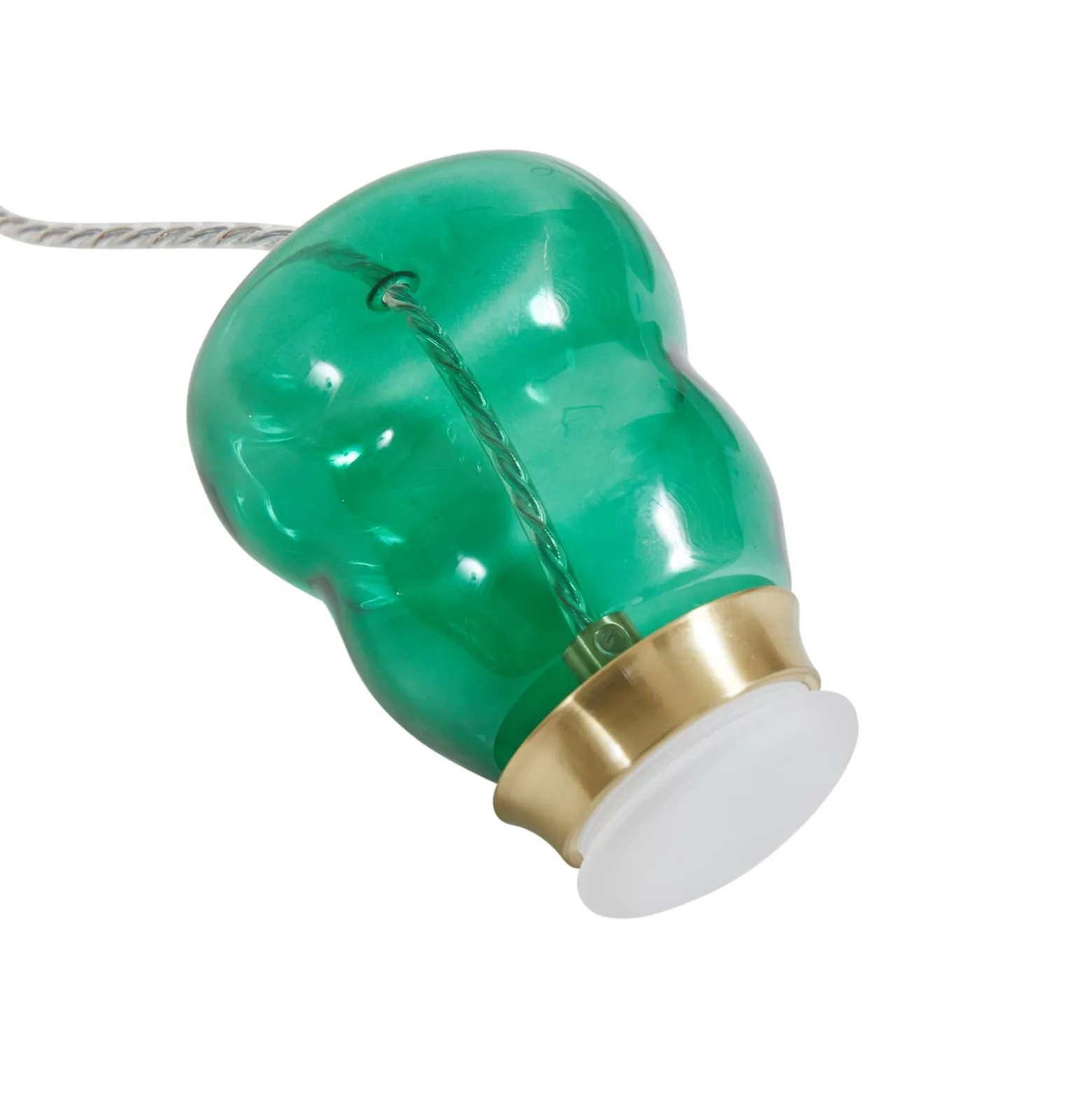 Lucande LED-Hängelampe Fay, lila/dunkelgrün, Glas, Ø 15 cm
