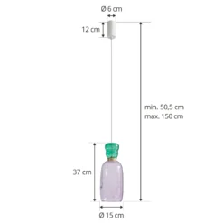 Lucande LED-Hängelampe Fay, lila/dunkelgrün, Glas, Ø 15 cm
