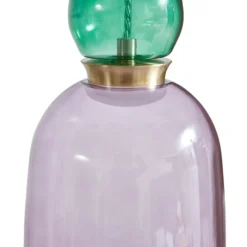 Lucande LED-Hängelampe Fay, lila/dunkelgrün, Glas, Ø 15 cm